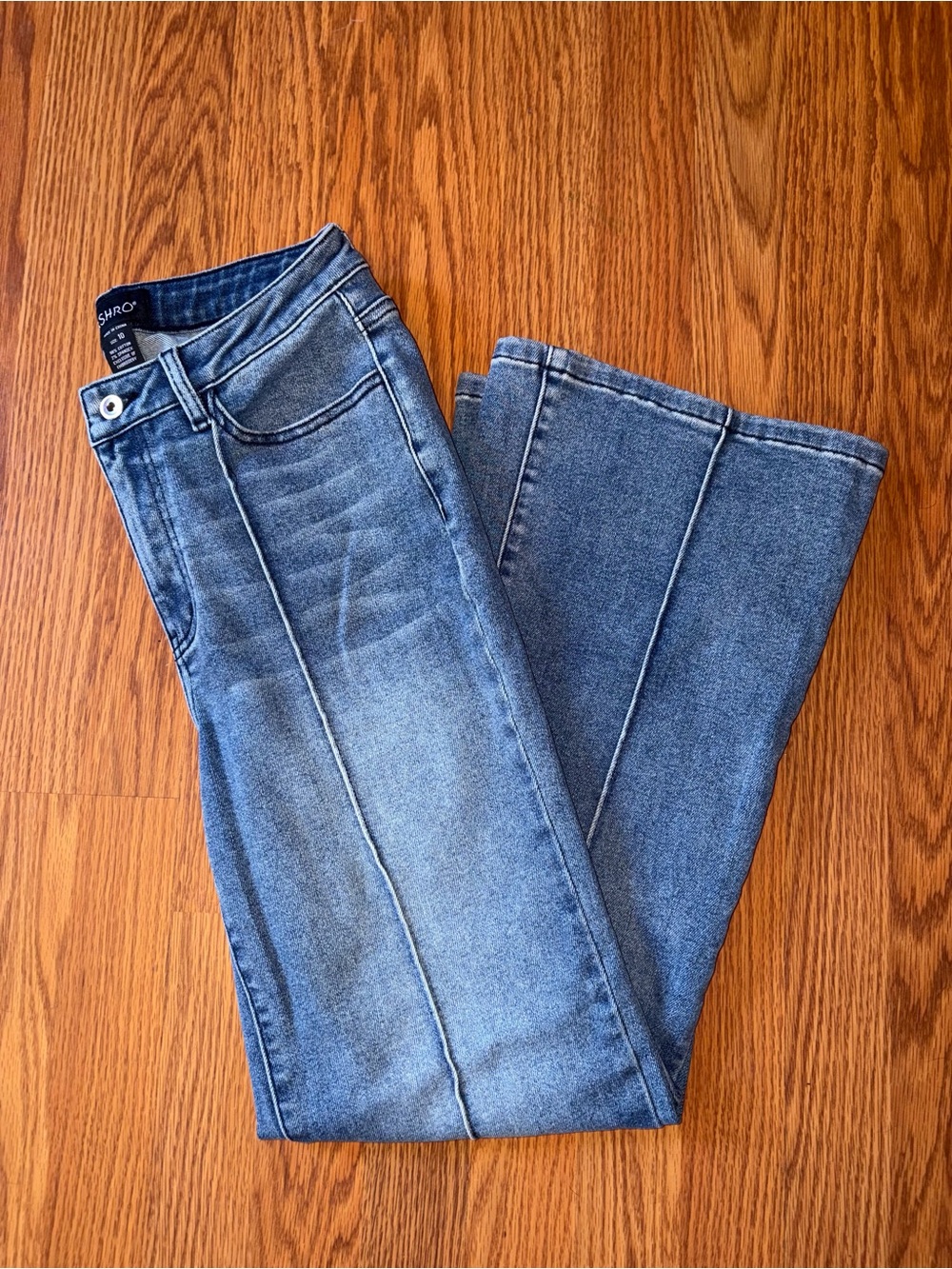 Ashro Light Blue Flare Jeans with Center Seam